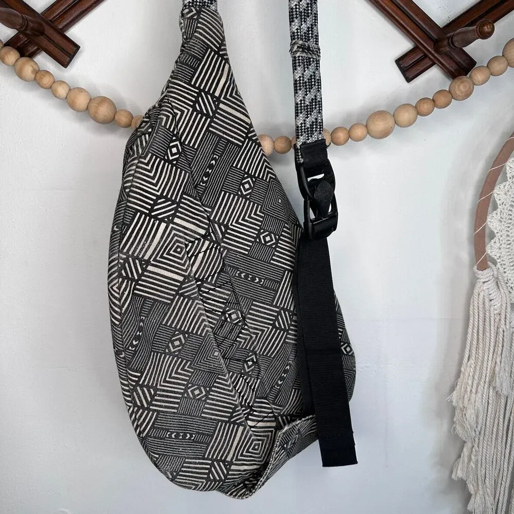 Kavu Black White Neon Sling Bag